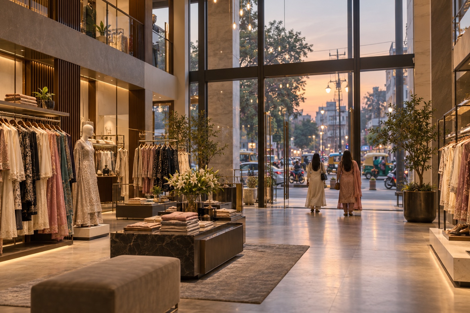 Interior of a premium fashion store