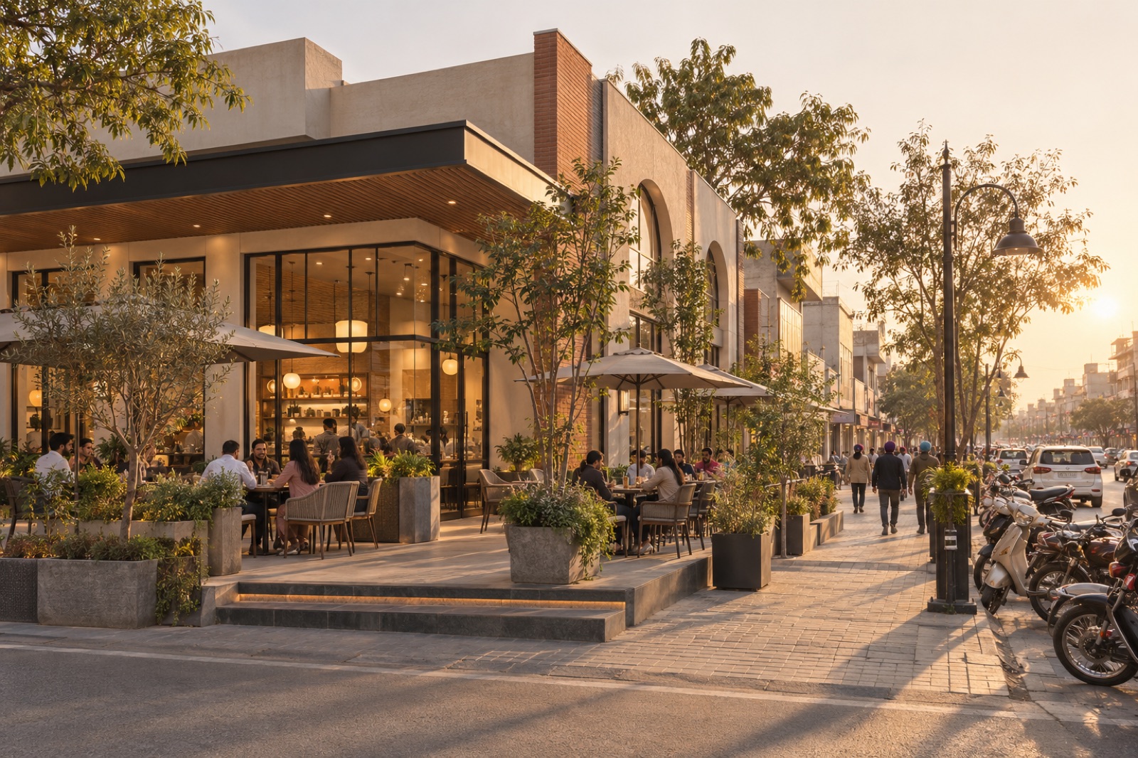 Open-air retail promenade, representative format